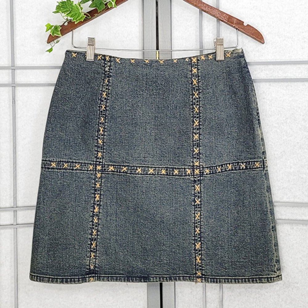 Ideology Cotton Denim Jeans Short Stretchy Skirt 8